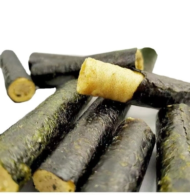 Delicious 90G Seafood Snack Shrimp Cod and Meat Floss Flavors with Seaweed Nori Roll