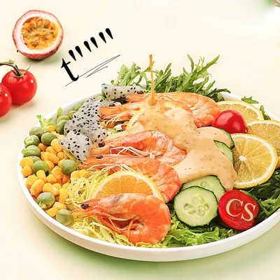 6pcs/ctn Sushi with Vegetables and Low Fat Sesame Salad Dressing Special Vinaigrette