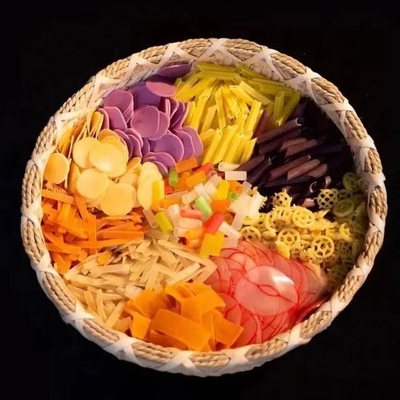 Uncooked Dried Red Pellet Potato Chips CRISPY PAOSI Mixed Puffed Embryo Material
