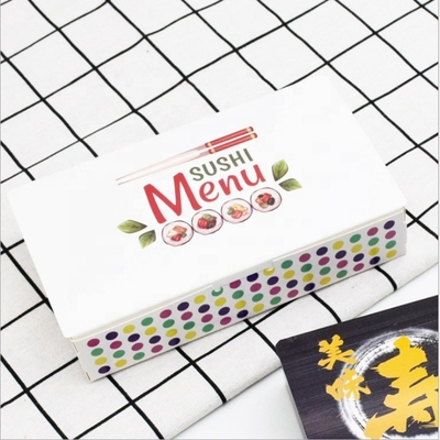 Leakproof Hamburg Sushi Bento Paper Box 17*10.3*3.6cm with Sushi Trays Type