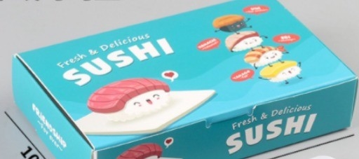 Leakproof Hamburg Sushi Bento Paper Box 17*10.3*3.6cm with Sushi Trays Type