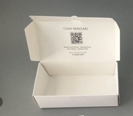 Leakproof Hamburg Sushi Bento Paper Box 17*10.3*3.6cm with Sushi Trays Type