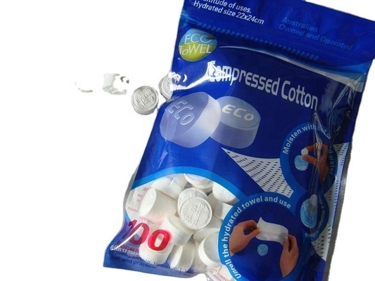 Disposable Compressed Magic Coin Napkin Tissue Towel with Sports Pattern 22*24cm